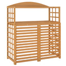 Outsunny Wood Air Conditioner Fence, Outdoor Privacy Screen Potting Table with Shelves by HouseOfZazla