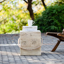 Outdoor Wood Grain Square MGO Side Table with Simulated Braided Cord by HouseOfZazla