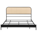 Amherst Radio Weave Rattan Metal Eastern King Bed Black