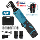 3/8Ó Cordless Electric Ratchet Wrench Set Right Angle Wrench with 2Pcs 1200mAh Batteries and Charger 7 Sockets 400RPM