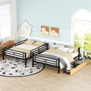 Full Size Convertible Bunk Bed With 2 Drawers Durable - Black by HouseOfZazla