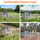 Gray Wooden Chicken Coop with Run and Nesting Box by HouseOfZazla