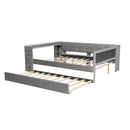 Upholstered Platform Bed With Storage Shelves, Desk, Charging Station And Trundle by HouseOfZazla
