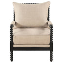 Blanchett Upholstered Bobbin Accent Chair Beige and Black