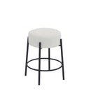 24" Tall, Round Bar Stools, Set of 2 - Contemporary upholstered dining stools for kitchens, coffee shops and bar stores - Includes sturdy hardware support legs