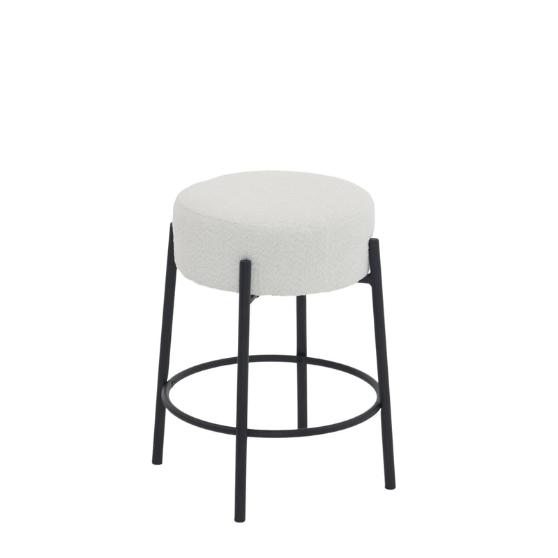 24" Tall, Round Bar Stools, Set of 2 - Contemporary upholstered dining stools for kitchens, coffee shops and bar stores - Includes sturdy hardware support legs
