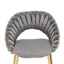 Accent Chairs Set of 2, Velvet Side Chairs with Gold Legs, Mid-Century Upholstered Dining Chairs for Living Room, Kitchen, Bedroom, Beauty Room