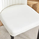 4 Dining Chair Set, White Dining Chair Set, PU Material High Back Seat and Sturdy Black Leg Chair for Dining Room, Kitchen and Living Room c-010
