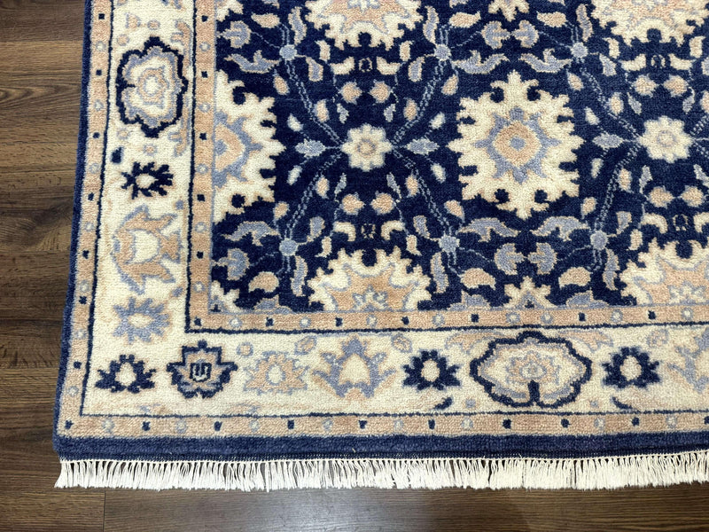 Blue and Beige Indian Rug, Indo Persian Carpet