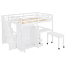 Loft Bed With Stairs, Bookshelf, Drawers, Desk & Wardrobe, Space Saving Multifunctional Furniture by HouseOfZazla