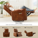 Electric Recliner Chair With Rocker And Swivel Function - Brown by HouseOfZazla