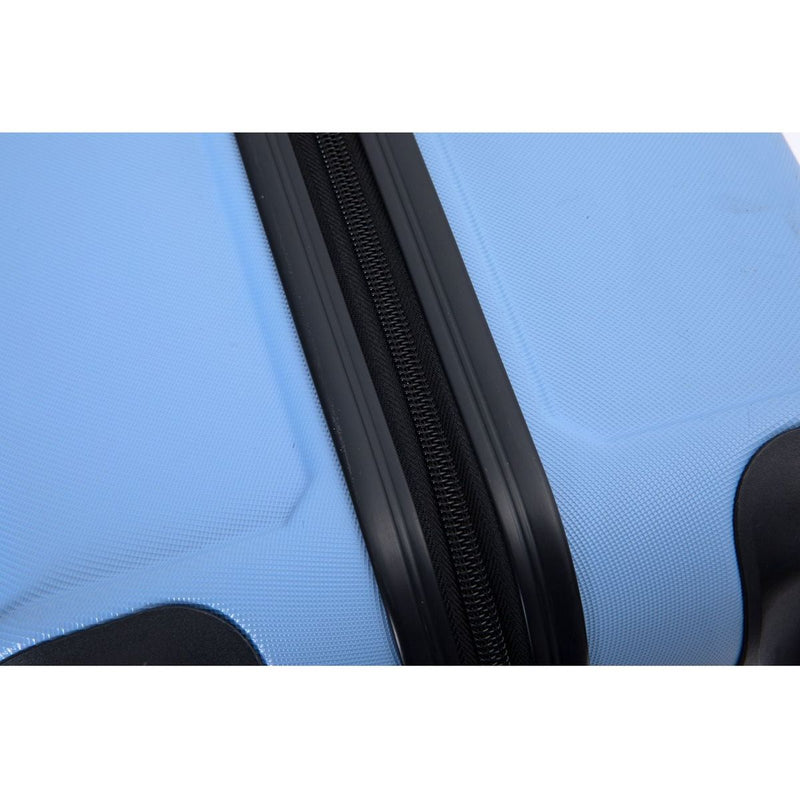 3 Piece Luggage Sets ABS Lightweight Suitcase with Two Hooks, Spinner Wheels, TSA Lock, (20/24/28) LIGHT BLUE