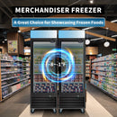 Glass Door Merchandiser Freezer Swing Door Commercial Reach-In Display Freezers With LED Top Panel Upright Freeze Storage by HouseOfZazla