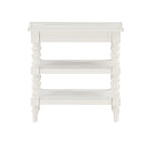 Aria - Nightstand With Styling, 2 Shelves, Pull Out Tray, Spool Turned Legs - Antique White