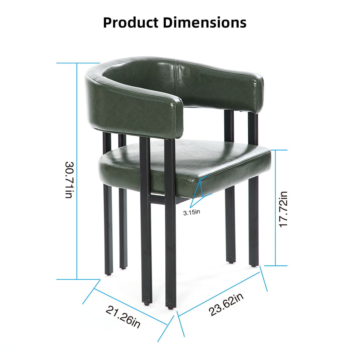 Modern Dining Upholstered Barrel Chair With Curved Back And Armrests, photo 17 of 23