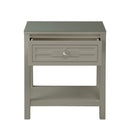 Dylan - Wooden End Side Table Nightstand With Glass Top And Drawer by HouseOfZazla