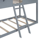Twin Over Twin Bunk Bed With Roof, Window, Guardrail, Ladder by HouseOfZazla