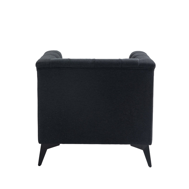 Accent Chair Living Room Chairs Single Sofa Chair,Arm Chairs with Linen Fabric, Mid Century Accent Arm Chairs Comfy Reading Lounge Club Armchair for Bedroom Office Study