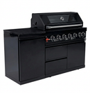 Black 6-Burner 85000 BTU Deluxe Stainless Steel Propane Gas Outdoor Kitchen Barbecue Island Grill with Marble by HouseOfZazla