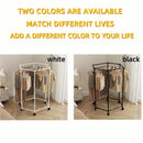 360° Rotating Freestanding Clothing Rack – Hexagonal Carbon Steel Organizer with Wheels
