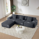 L Shaped Modular Sectional Sofa And Movable Ottoman by HouseOfZazla