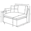 Greeley - 5 Piece Upholstered Modular Sectional Sofa - Ivory by HouseOfZazla