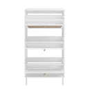 Modern Rattan 3 Door Shoe Rack Cabinet for Entryway