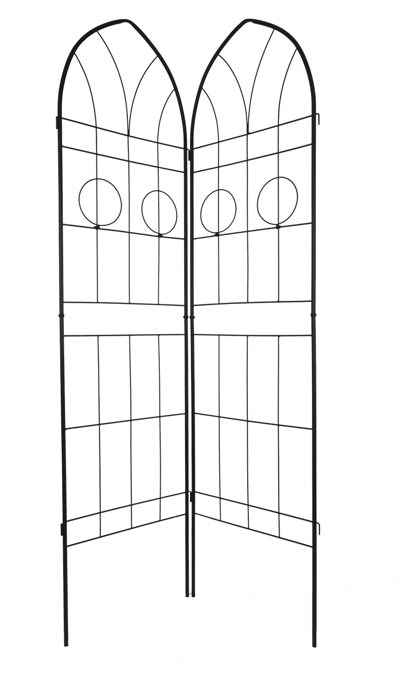 4 Pack Metal Garden Trellis 78.7" x 19.7" Rustproof Trellis for Climbing Plants Outdoor Flower Support Black