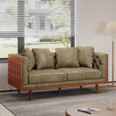 Retro Modern Loveseat With Button Tufted Upholstery by HouseOfZazla