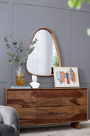 Irrgeular Mirror With Frame, Wall Mirror For Living Room Bathroom Entryway - Brown by HouseOfZazla