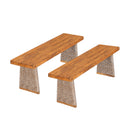 Outdoor Acacia Wood Bench Set of 2 with Teak Finish by HouseOfZazla