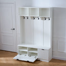 49.6" 5-in-1 Hall Tree with Bench, Shoe Storage & Cabinets by HouseOfZazla