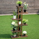 6 Tier Garden Wooden Shelf Storage Plant Rack Stand by LJGDeals