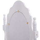 Vanity Table Set with Cushioned Stool with 360¬∞ Rotating Oval Mirror and Three Drawers-White by LJGDeals