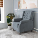 New Design Classic Waterproof Fabric Living Room Pull Button Sofa, High Back Manual Recliner Chair Cinema Home Theatre Cozy Recliner Sofa - Dark Gray by HouseOfZazla