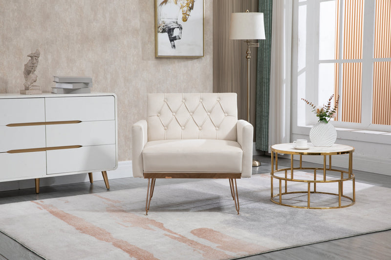 Accent Chair, leisure single sofa with Rose Golden feet