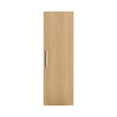 Tall Floating Bathroom Side Cabinet, Wall Mounted Single Door Storage - Light Oak