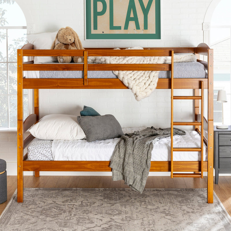 Carolina Transitional Solid Wood Twin-over-Twin Bunk Bed