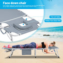 3-in-1 Heavy Duty Tanning Chair with Face Hole Adjustable 5-Position Folding Chaise Lounge Chairs for Outside Portable Lay Flat Beach Lounge Chair for Outdoor Sunbathing Patio Pool Lawn Camping Deck P
