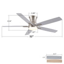 Mordern Flush Mount Ceiling Fan With Light And Remote Control by HouseOfZazla