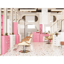 4 -Layer Salon Storage Cabinet,Beauty Barber Salon Styling Station Organizer Equipment,Hair Stylist Station Set with 2 Hair Dryer Holders,4 Drawers and Raised Table Legs