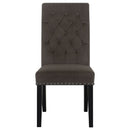 Side Chairs With Tufting Nailhead Trim (Set of 2) - Brown