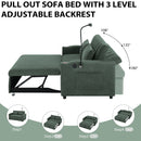 Convertible Sofa Bed Loveseat Sofa With Three USB Ports, Two Side Pockets, Two Cup Holders And 360° swivel Phone Holder For Living Room by HouseOfZazla