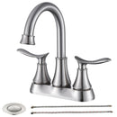 2-Handle 4-Inch Brushed Nickel Bathroom Faucet with Pop-Up Drain by HouseOfZazla
