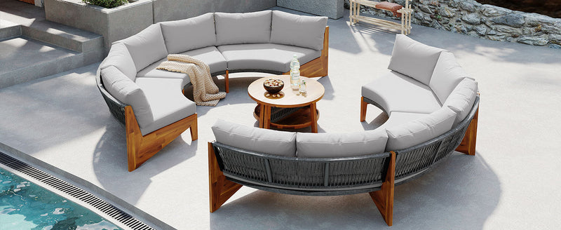 6 - Person Outdoor Seating Group with Cushions and A Coffee Table