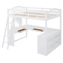 Loft Bed With Drawers, Cabinet, Shelves With Desk by HouseOfZazla