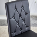 4-piece dining chair set, modern style kitchen soft cushion high backrest, with embedded buttons, metal leg office chair, suitable for restaurants, offices, and restaurants.