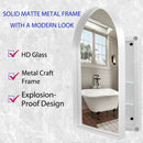 Arched Recessed Medicine Cabinet, Metal Framed Bathroom Wall Cabinet With Mirror And Adjustable Shelves, Wall Mirror With Storage For Bathroom by Unique Piece Furniture