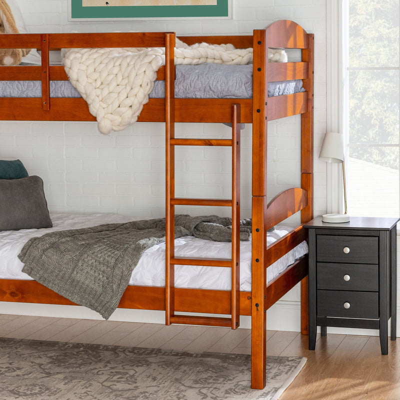 Carolina Transitional Solid Wood Twin-over-Twin Bunk Bed