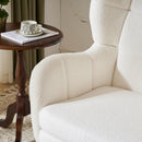 Accent Chair With Birch Wood Legs - White by HouseOfZazla